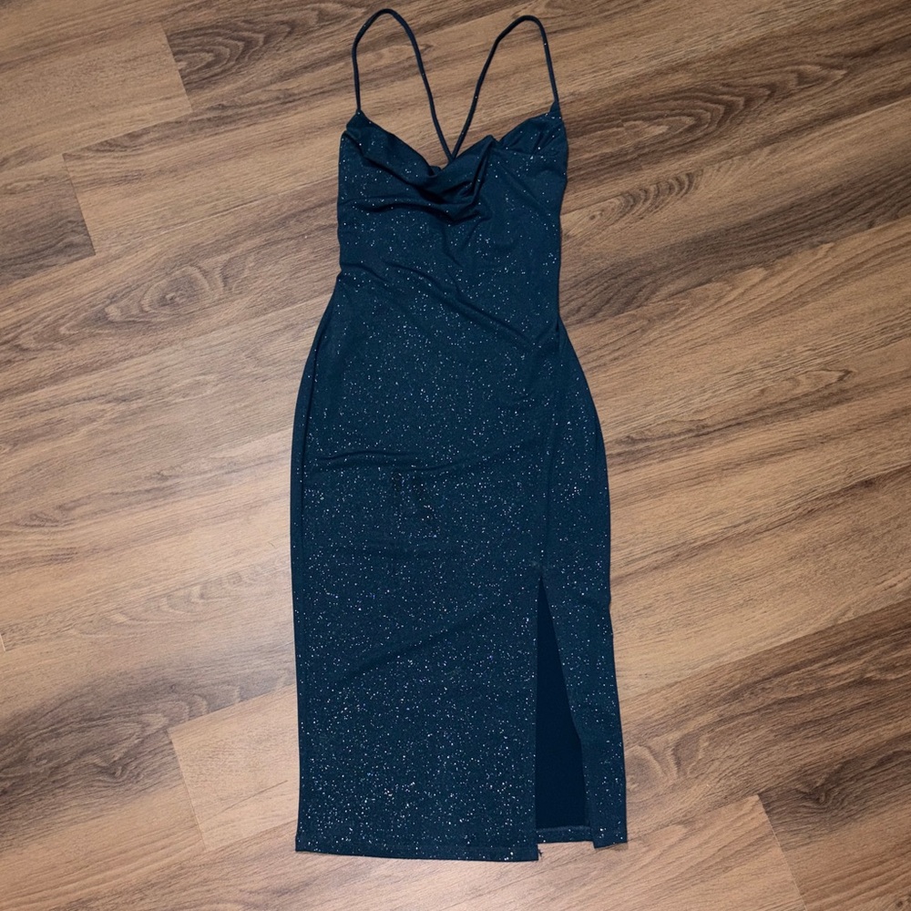 Elegant dark green Glitter Dress